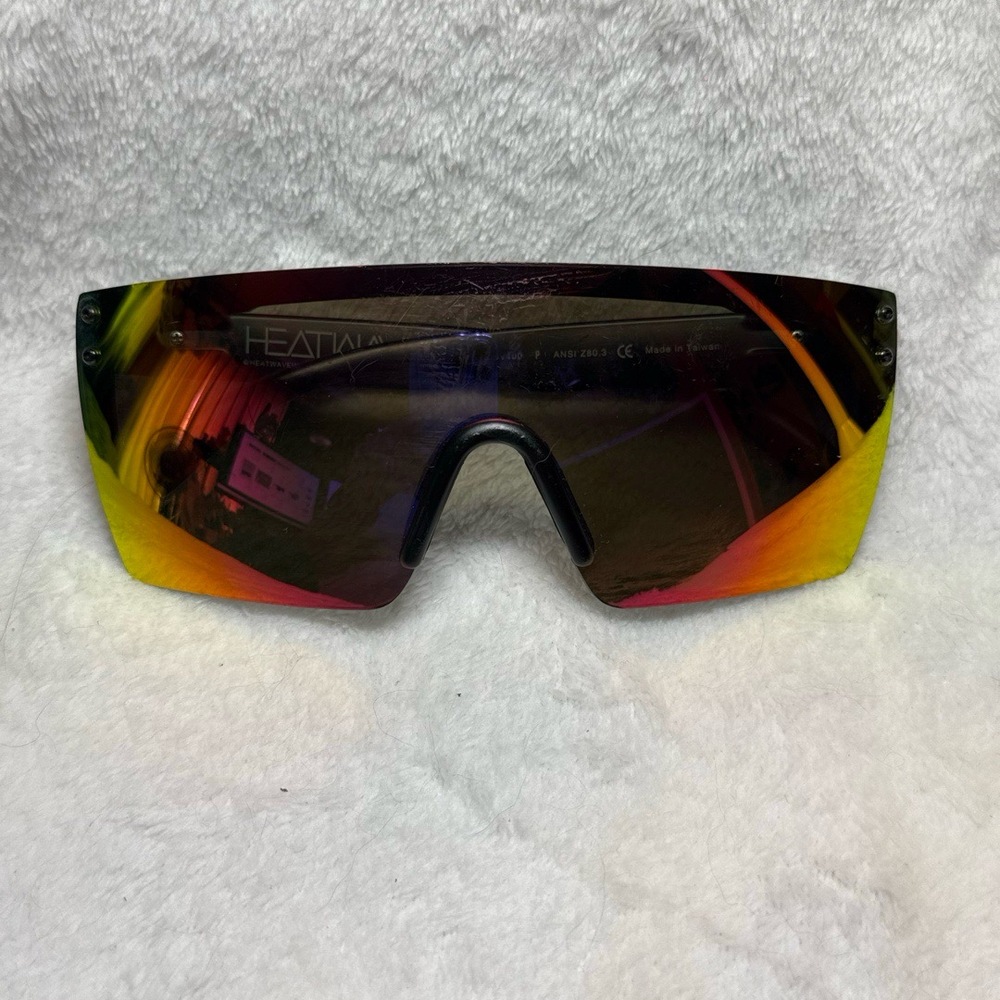 HTF 2014 Heatwave x‎ Iguanas Colab Lazer Face Mirrored Sunglasses ANSI Z80.3